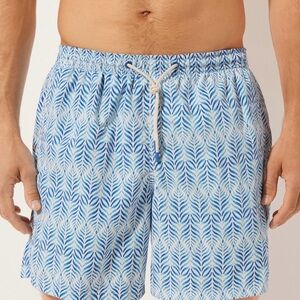 Blue Patterned Men's swim Shorts